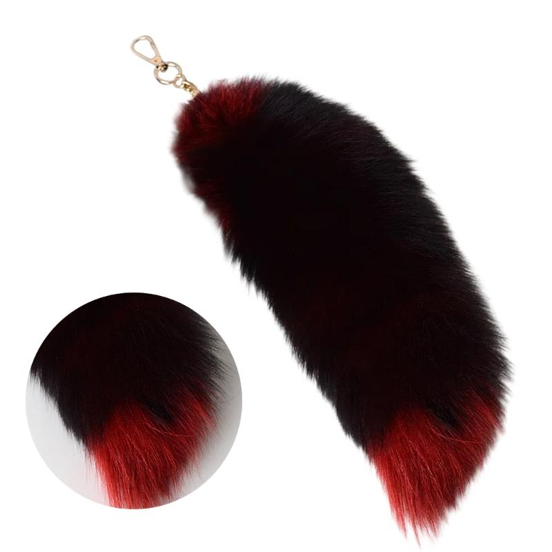 Rävhalsband Nyckelring Plyschväska Nyckelring Prydnader Bilnyckelringar Djursvans Nyckelringar Berlock Present