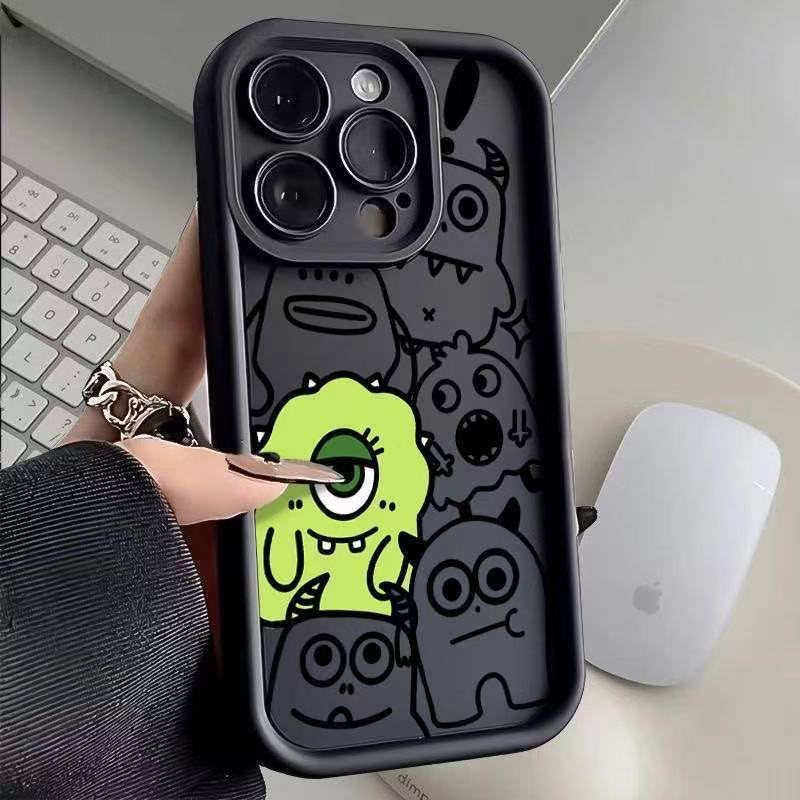 European and American monsters are suitable for iphone16pro mobile phone case Apple 15 anti-drop 14 cartoon 13promax new 12x