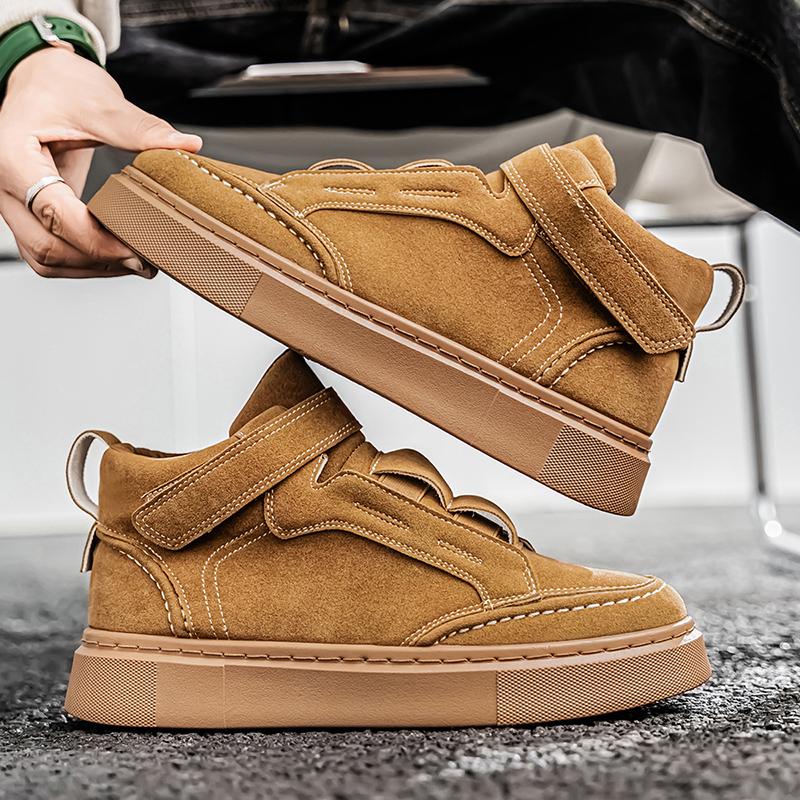 Shoes for Men Fashionable Suede High Top Casual Sneaker Outdoor Comfortable Non-slip Wear-resistant Men Short Boots Botas Hombre
