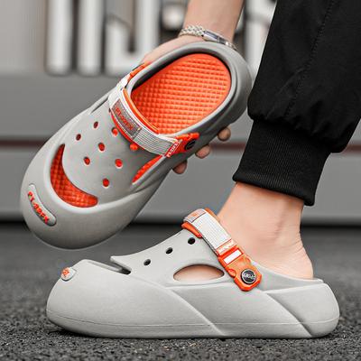 Internet Celebrity Men's Hole Shoes Non-slip Thick-soled Outer Wear Casual Beach Sandals Stepping On Shit Men's Bag Head Slippers