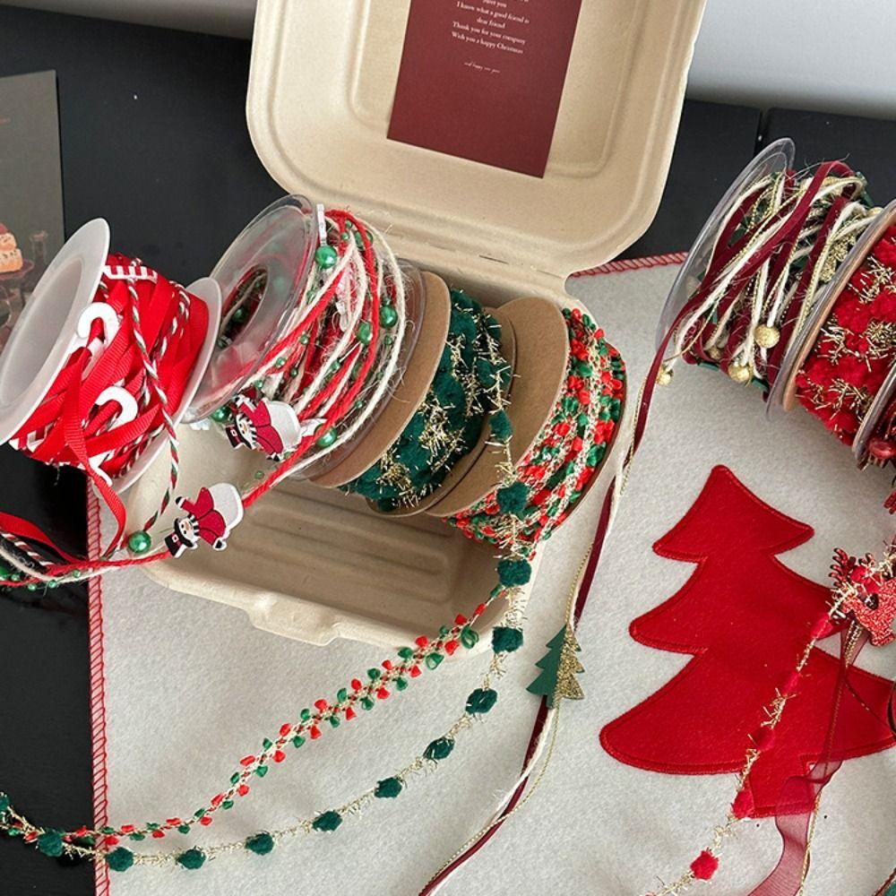 

3м/5м/9м цветная лента Санта-Клауса праздничный материал тесьма рождественская лента для обвязки Рождество