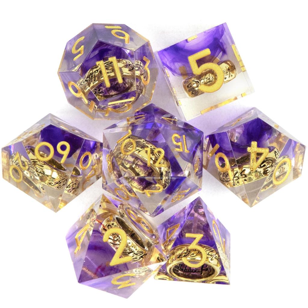 7 Teile/satz Harz Ring Anzahl Polyhedral Würfel für Rolle-Spielen RPG Brettspiel Spielzeug