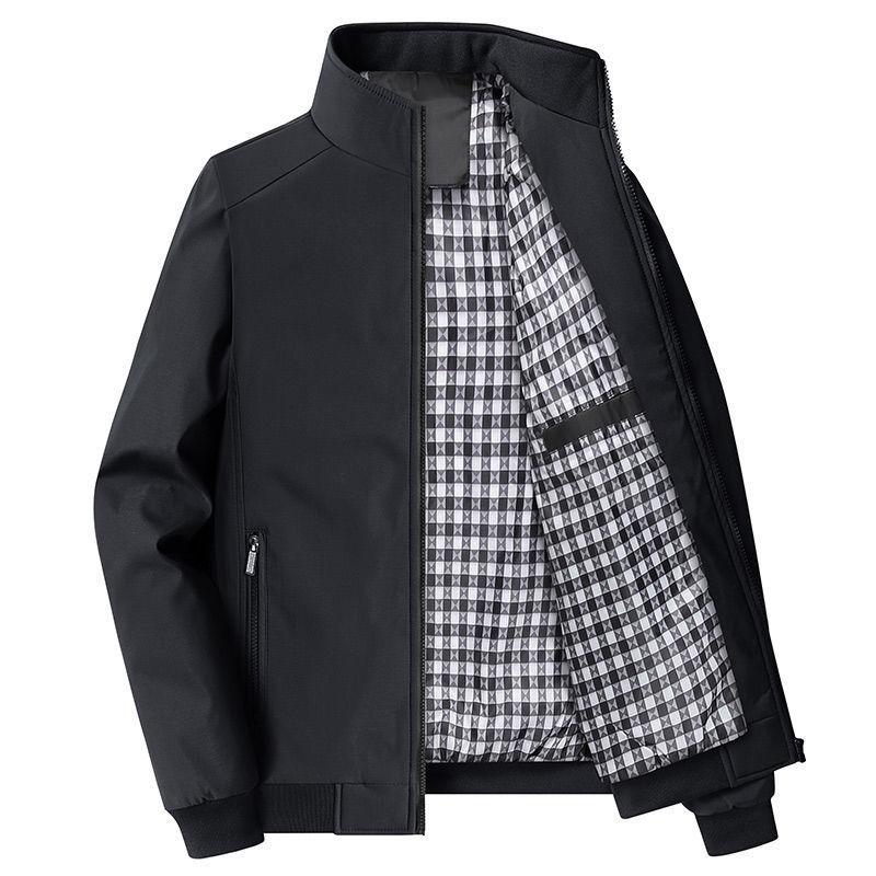 Middle-aged and Elderly Men's Autumn and Winter Jackets with Cotton, Thickened and Warm Dad Jackets, 50 and 60 Year Old Autumn Tops for Men