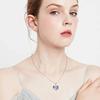 Luxury Colorful Heart Crystal Dragon Wings Pendant Necklace for Women Creative Mother of Dragons Chokers Chain Jewelry Accessory