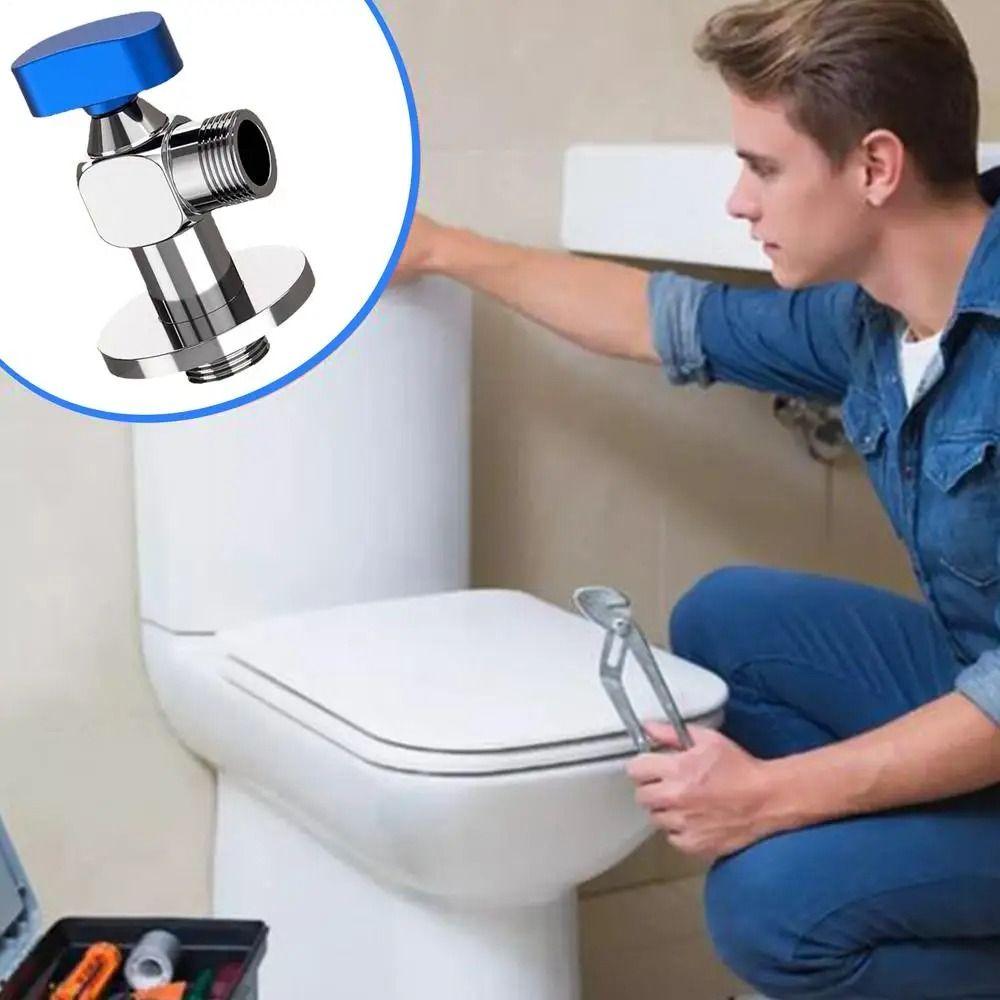 Leak-Proof Water Pipe Shut Off Valve Hot and Cold Water High Flowing Brass Angle Valve Thread Sturdy Triangular Valve