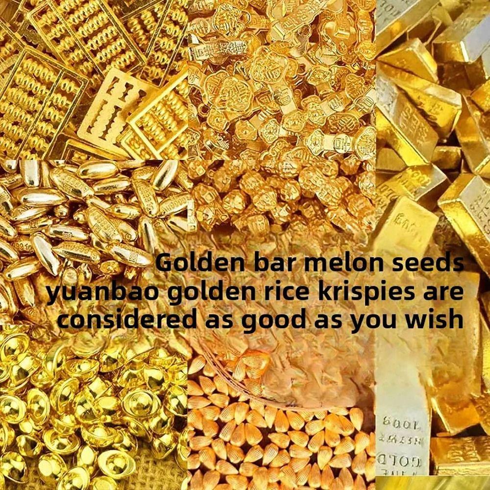 50/100Pcs Durable Alloy Small Gold Bar Solid Mini Wealth Attraction Ornament Golden Brick Craft Home Decoration