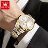 OLEVS 7077 Luxus Automatische Mechanische Uhr Für Herren Stahlarmband Doppelkalender Wasserdicht Klassische Herren Business Armbanduhr