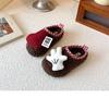 Children's Slip-on Winter Fleece Shoes, Style AB, Doll & Leopard Print, Non-slip Warm Half Slippers, Furry Cotton Design.