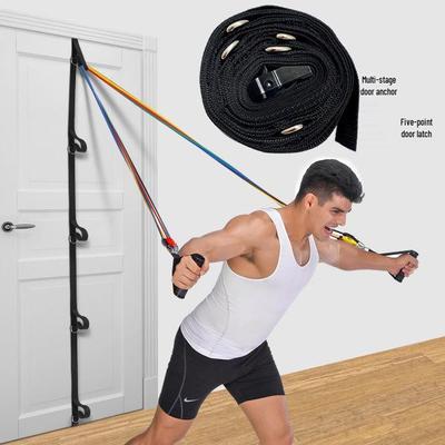 11-Piece Elastic Rope Door Anchor Set with Multi-Point Clips for Home Fitness