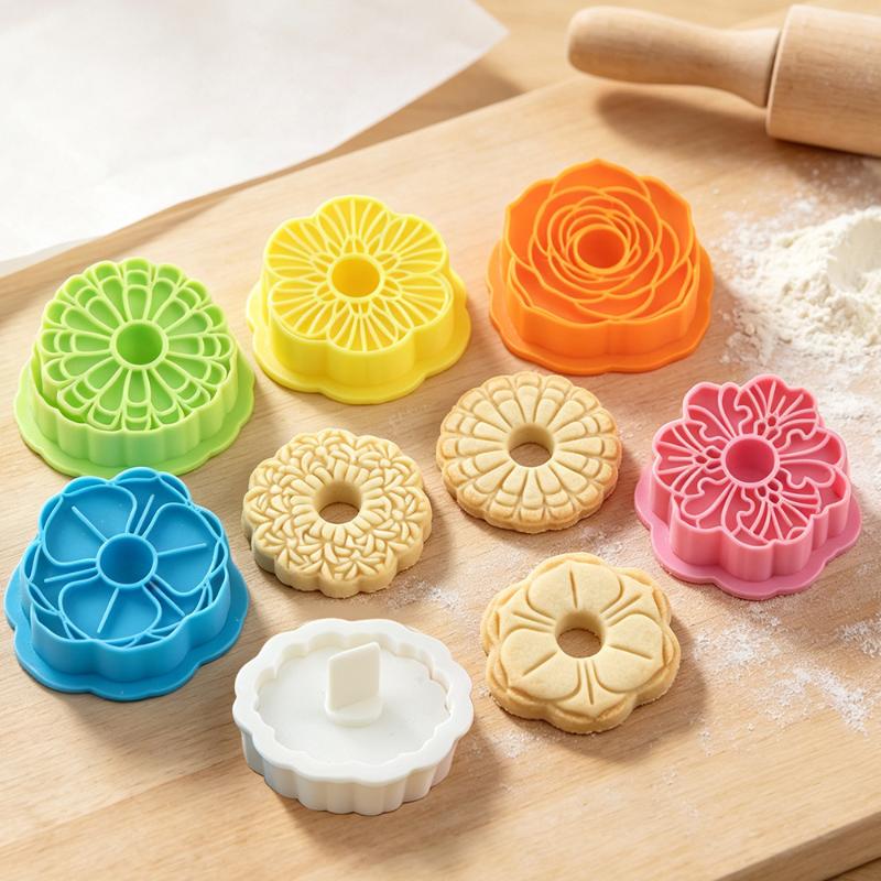 Retro Round Sandwich Cookie Mold Set Heart & Dot Edge Biscuit Cutters For Jam, Chocolate & Cheese Cookies Valentine'S Day