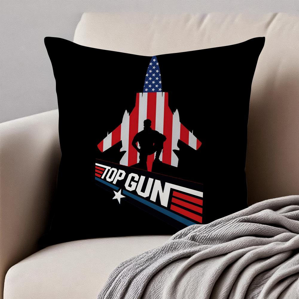

Action Adventure Movie TTop Gun Cushion Cover Pillowcase Antidustmite Invisible Zipper Short Plush Sofa Cushion 30X30cm