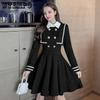 Women's Dress In Spring and Autumn Season Design Sense Dress Long Sleeve A-line Skirt with Waistband and Plush Thickened Outer-wear Skirt
