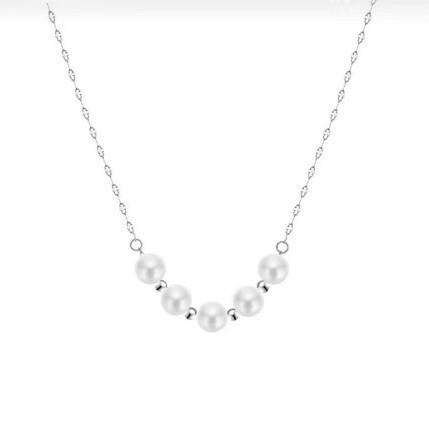 Internet celebrity fashion personality necklace, feminine design sense, trendy pearl pendant, cool style, niche collarbone chain серебряный