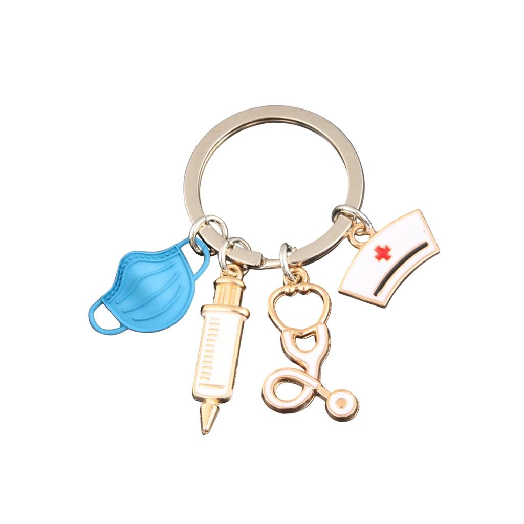 Sjuksköterskedagen Nyckelring, Spruta, Stetoskop Nyckelring