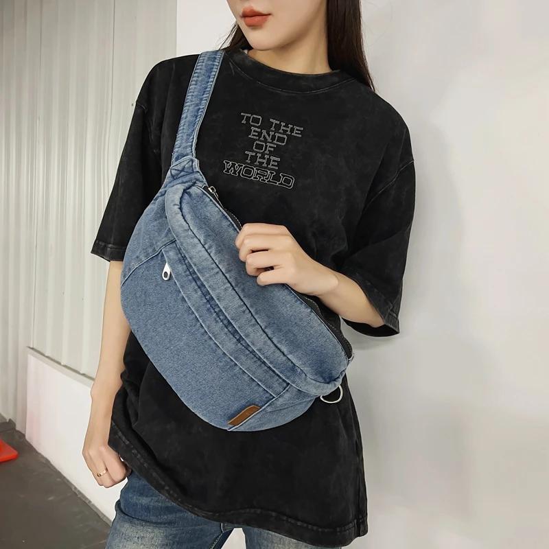 

Large Capacity Female Chest Bag For Women 2025 Crossbody Bags Women s Purses Demin Cross bag Waist Sling bags Designer Handbags