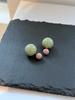 Steel needle candy color ball earrings are fashionable and simple, small and fresh studs, sweet and cute girl versatile earrings.