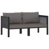 Day and Night - Day and Night 2-seater Sofa with Anthracite Synthetic Rattan Cushions