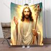 Jesus of Christianity Believer Blanket Warm Soft Fluffy Kids Adult Luxury Gifts for Sofa Bed Home Outdoor Travel Camping Blanket