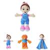 Entzückende Ms Rachel Plüschpuppe Weiches Spielzeug für Mädchen Lieblicher intelligenter kuscheliger Begleiter 30cm mit blauer Latzhose