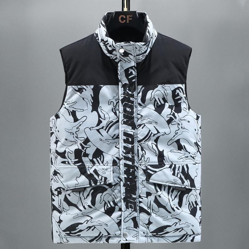 Nadměrné velikosti S-8XL Zimní bez rukávů Parky Pánské svrchní oblečení Módní Pánská hřejivá vesta s kapucí