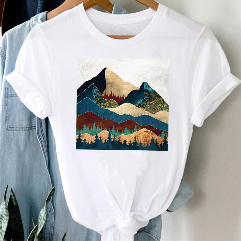 T-Shirts Women 90S Star Fashion Short Sleeve Trend Spring Summer Clothes Stylish Tshirt Top Lady Print Girl Tee T-Shirt