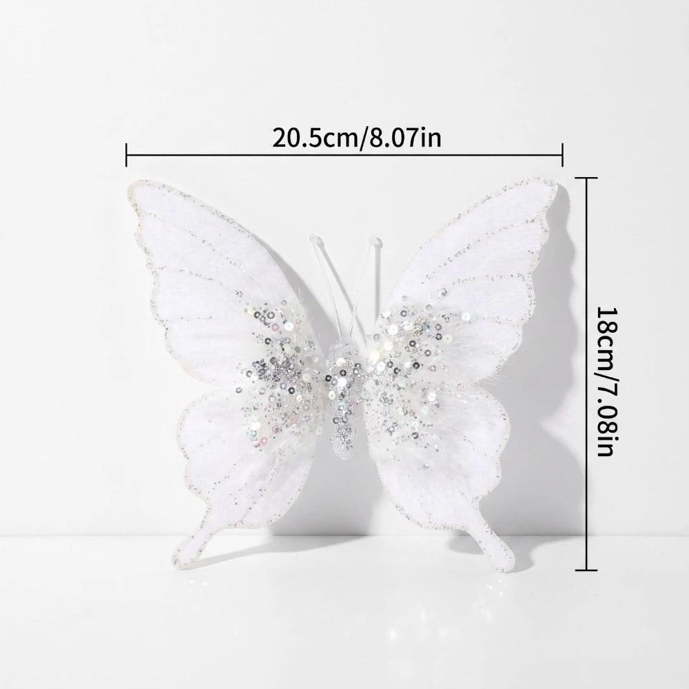 Sparkling Glitter Butterfly Christmas Flower Sequins Christmas Butterfly Pendant Christmas