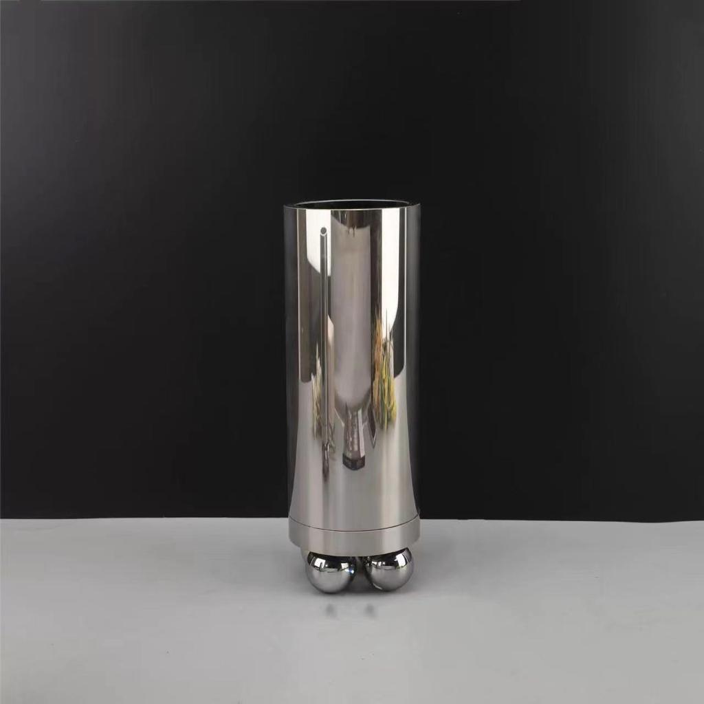 Glass Vase Silver Geometric Ball Abstract Cylinder Flower Vase Floral Arrangement Accessories Terrarium Home Decoration
