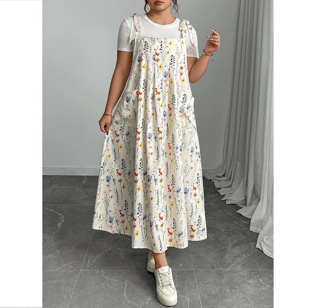 Sommer Damen Übergröße Fett Mm Modischer Europäischer und Amerikanischer Einfarbiger Camisole Jumpsuit für Damen