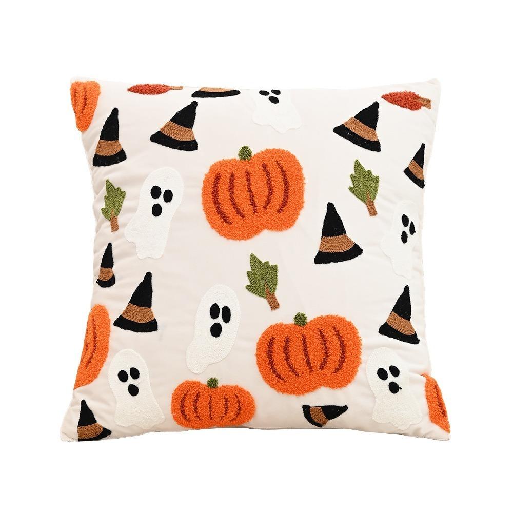 Cartoon Embroidery Pillowcase Polyester Ghost Pumpkin Pillow Cover Cute Halloween Style Pillow Cases Holiday Decoration 5090₽