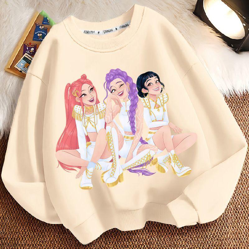 Children's Witch Hunt Team Round-neck Hoodies for Autumn and Winter, Long-sleeved Casual Hoodies for Boys and Girls