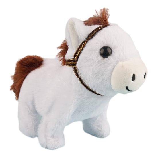 Simulations Plüschpferd Spielzeug mit Sound Elektrisches Gehen Interaktives Pferd Plüschtier Kleinkinder Jungen Mädchen Pädagogisches Stofftier