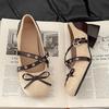 Design sense retro suede bow light mouth bag head single shoes summer fashion thick heel high heel Mary Jane shoes trend