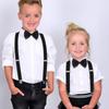 Solid Color Suspenders Bowtie Elastic Children Belt Classic Accessory Y-Back Braces