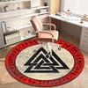 1Pc Viking theme Printed circular carpet, home door mat, outdoor travel protection carpet A4