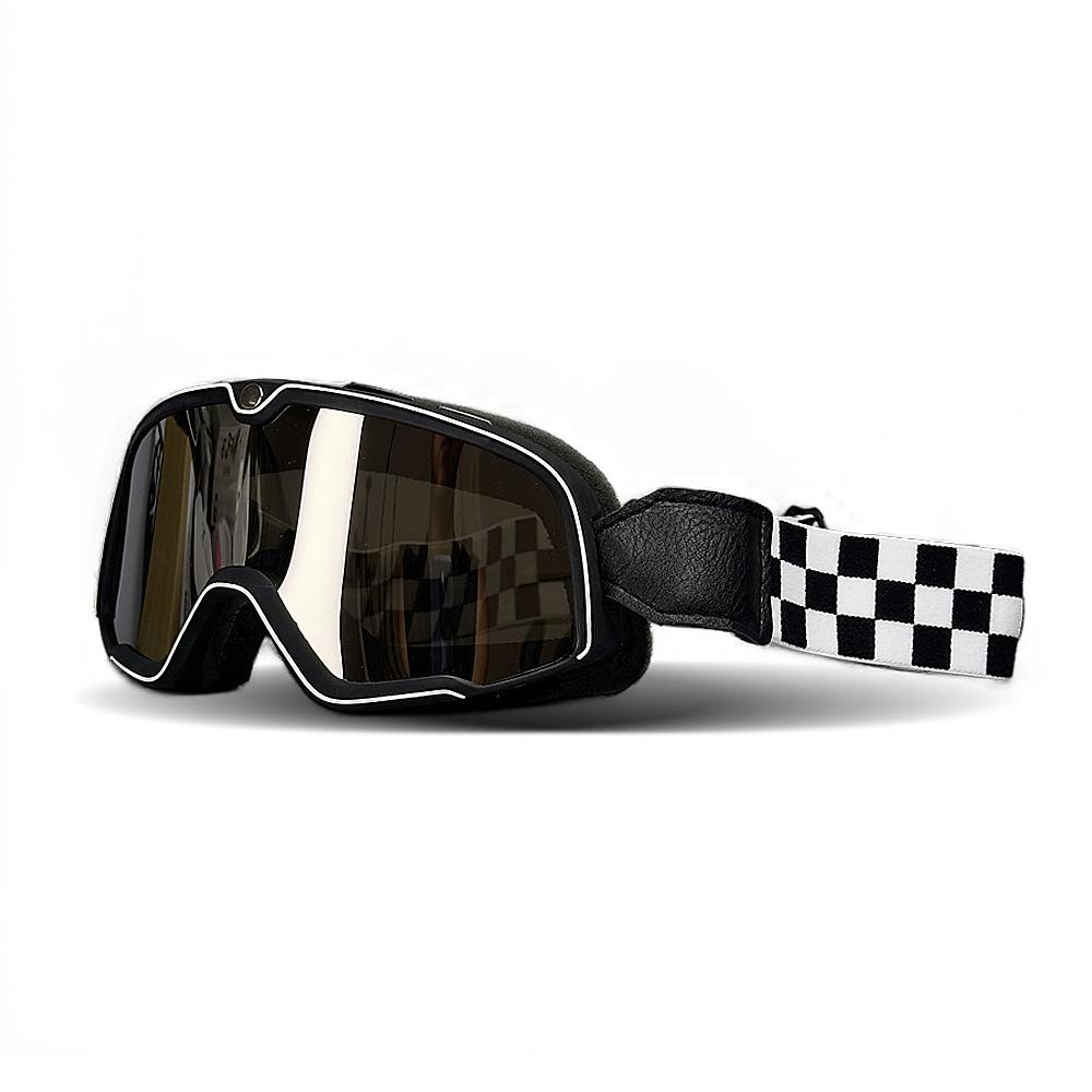 Casco Moto Retrò Occhiali da Pilota Occhiali Antivento Occhiali da Sole Motocross Casco Vintage Occhiali Ciclismo Corse Cafe Racer