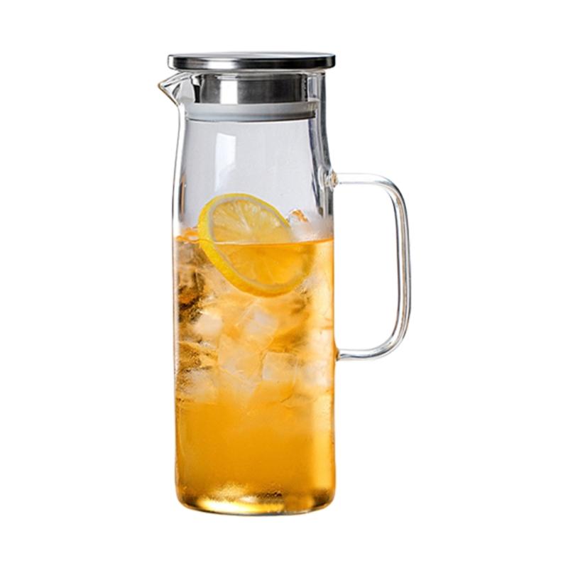 

Multifunctional Glass Pitcher Borosilicate Carafe for Hot and Cold Beverages Ideal for Iced Coffee Milk and More