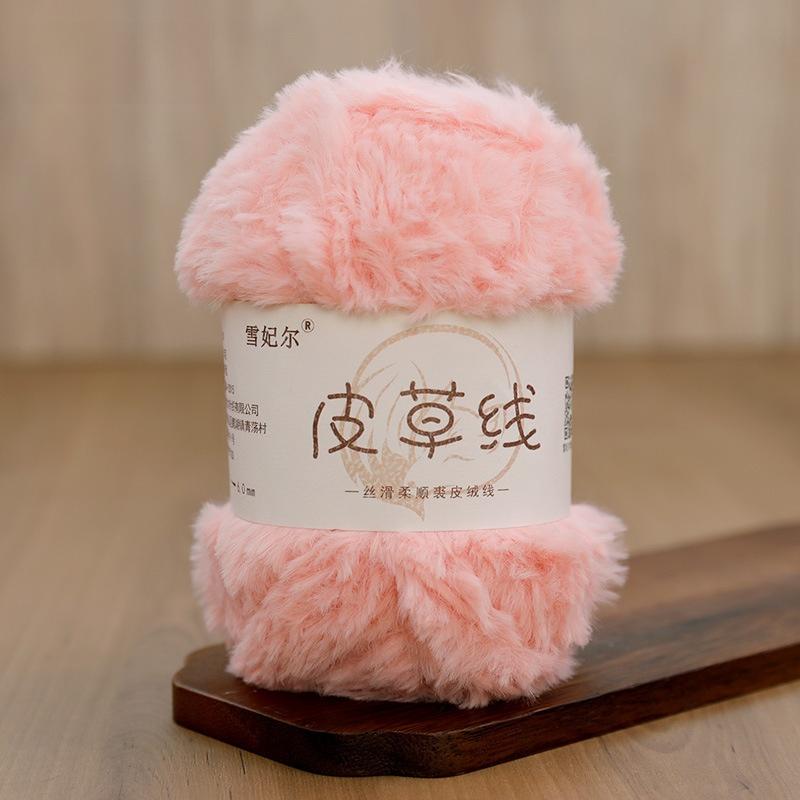 Hand Knitted Fur Yarn Long Hair Hat Scarf DIY Wool Yarn Simulation Fur Crt Material Autumn Faion Accories