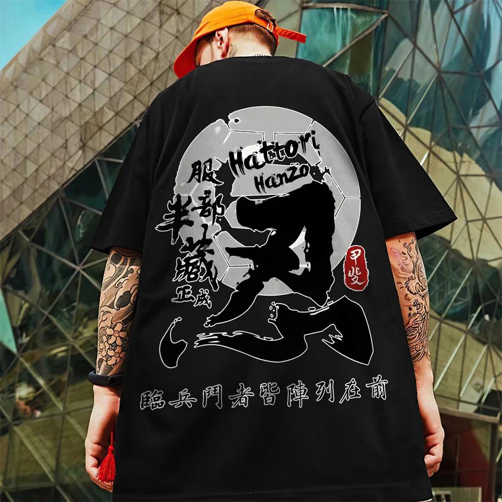 New Men's T-Shirt 3d Bushido Print Short Sleeve T-Shirt For Men Retro Street Trend Man Clothes Oversized Loose Tees Hip-Hop Tops