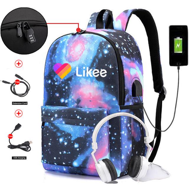 Buy Russia Likee App Likee 1 Like Video Backpack Usb Charging Bags Men Anti Theft Heart Cat School Bags For Teenage Girls At Affordable Prices Price 15 Usd Free Shipping Real Reviews
