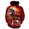 Zwei Schneewolf 3D-gedruckter Hoodie Harajuku Streetwear Hoodies Lässige Cartoon-Jacke Tier Beliebte personalisierte Sportbekleidung S-6XL