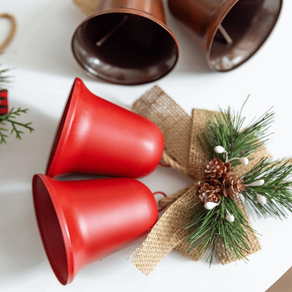 with Artificial Pine Cone Bow Decorative Christmas Bell Vintage Christmas Tree Ornament Window