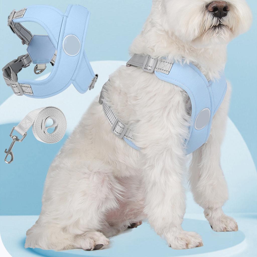 Dog Harness Leash Reflective Soft Padded Adjustable Choking Prevention Pet Vest Leash for Walking
