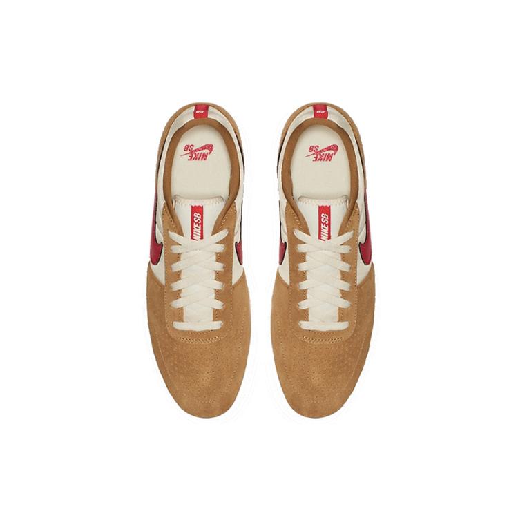 Nike Team Classic SB 'Mars Yard' (Unisex) Golden Beige / Light Cream-White-University Red Skate Shoes AH3360 202