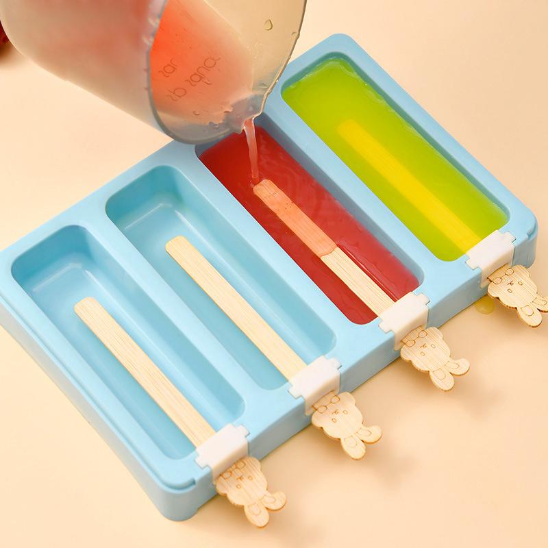50pcs Natural Wooden Cartoon Ice Cream Popsicle Sticks Wood Stick Ice Cream Spoon Hand Art Ice Cream Ice Cube Lollipop Cake Tool