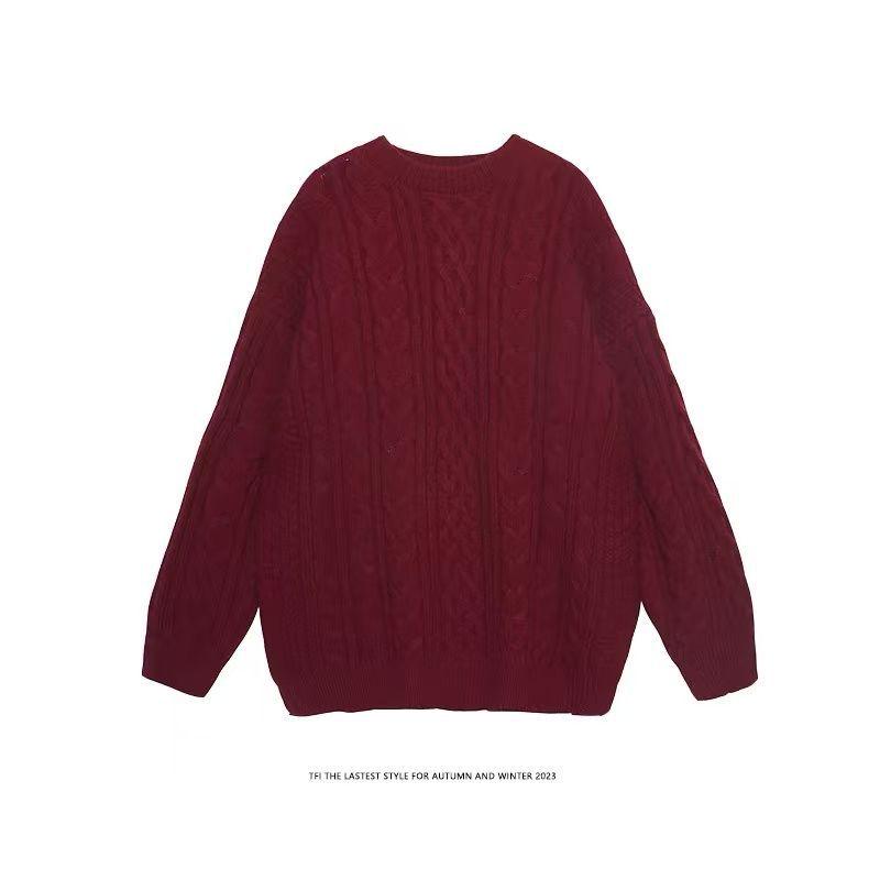 2025 Trendy Korean Couple Sweaters: Autumn/Winter Loose Knit Round Neck for Men & Women, French Style, Hot on Instagram