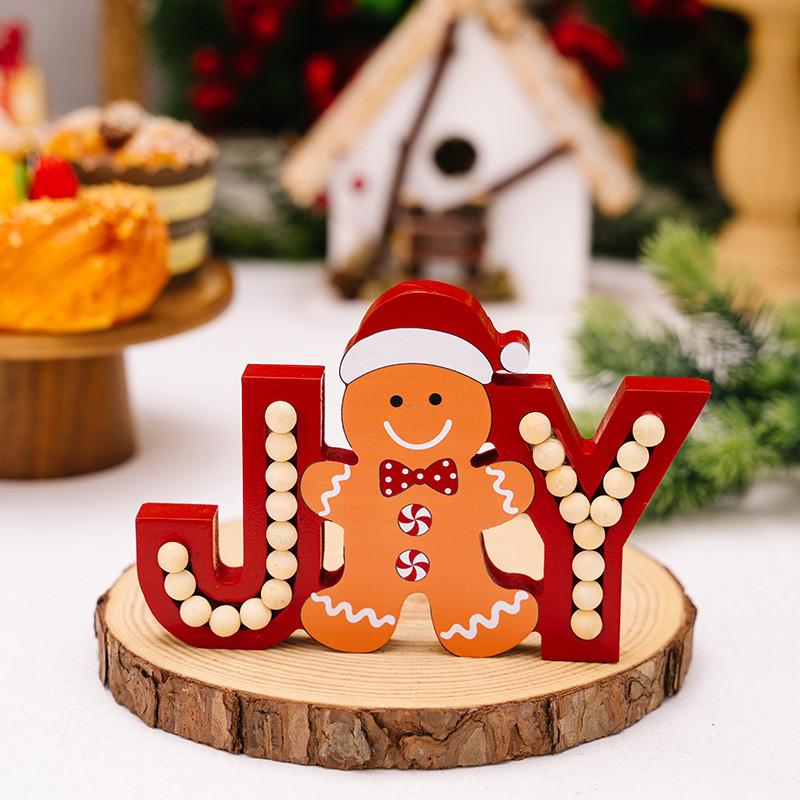 

Wooden Adorable Christmas Gingerbread Men Letter Decor In Joyful Farmhouse Style Gingerbread Wooden Figure