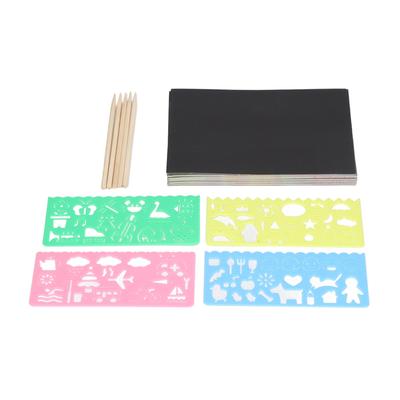 Scratch Paper Set DIY Handicraft Simple Operation Portable Scratch Painting Paper Art Set Toys for Children