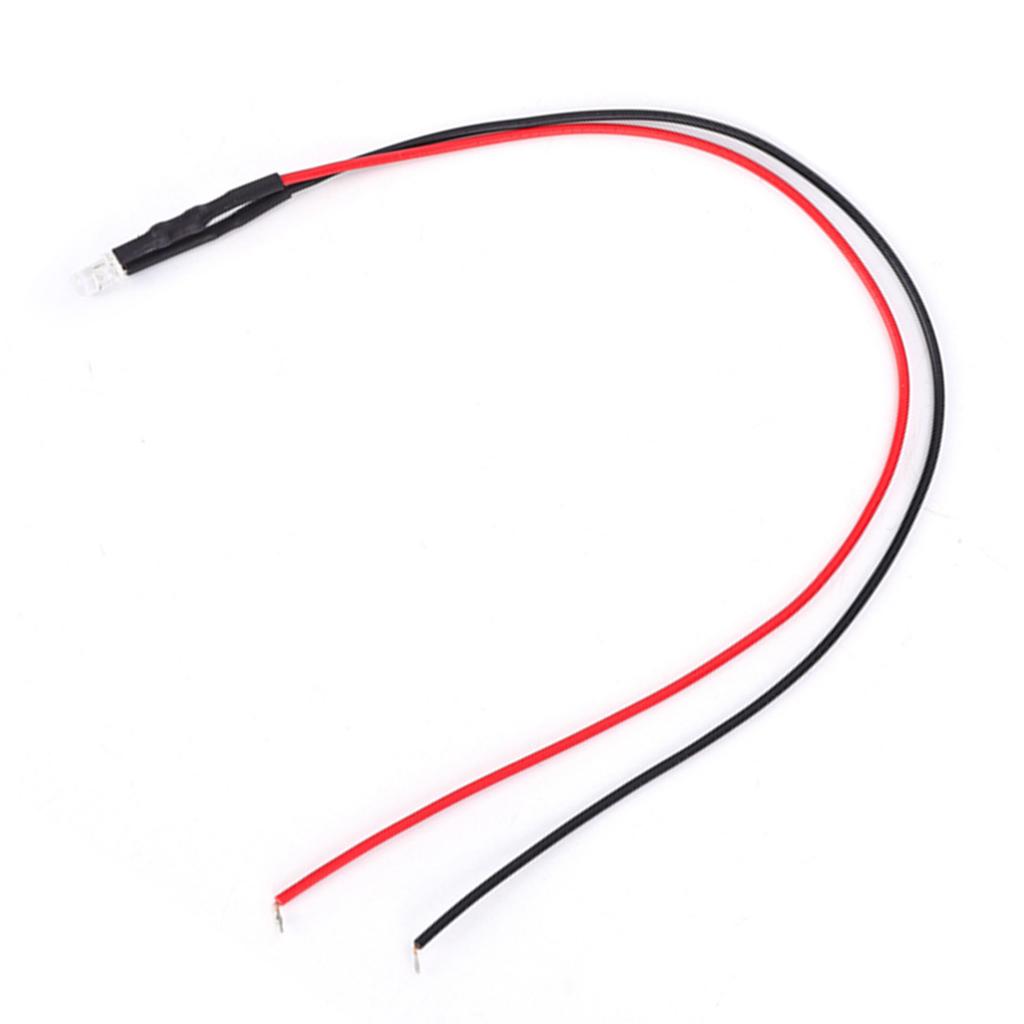 50Pcs Diode Wired Luminous Round Head Highlight Straight Plug LED Beads 12V 3mm LED Diode Wired