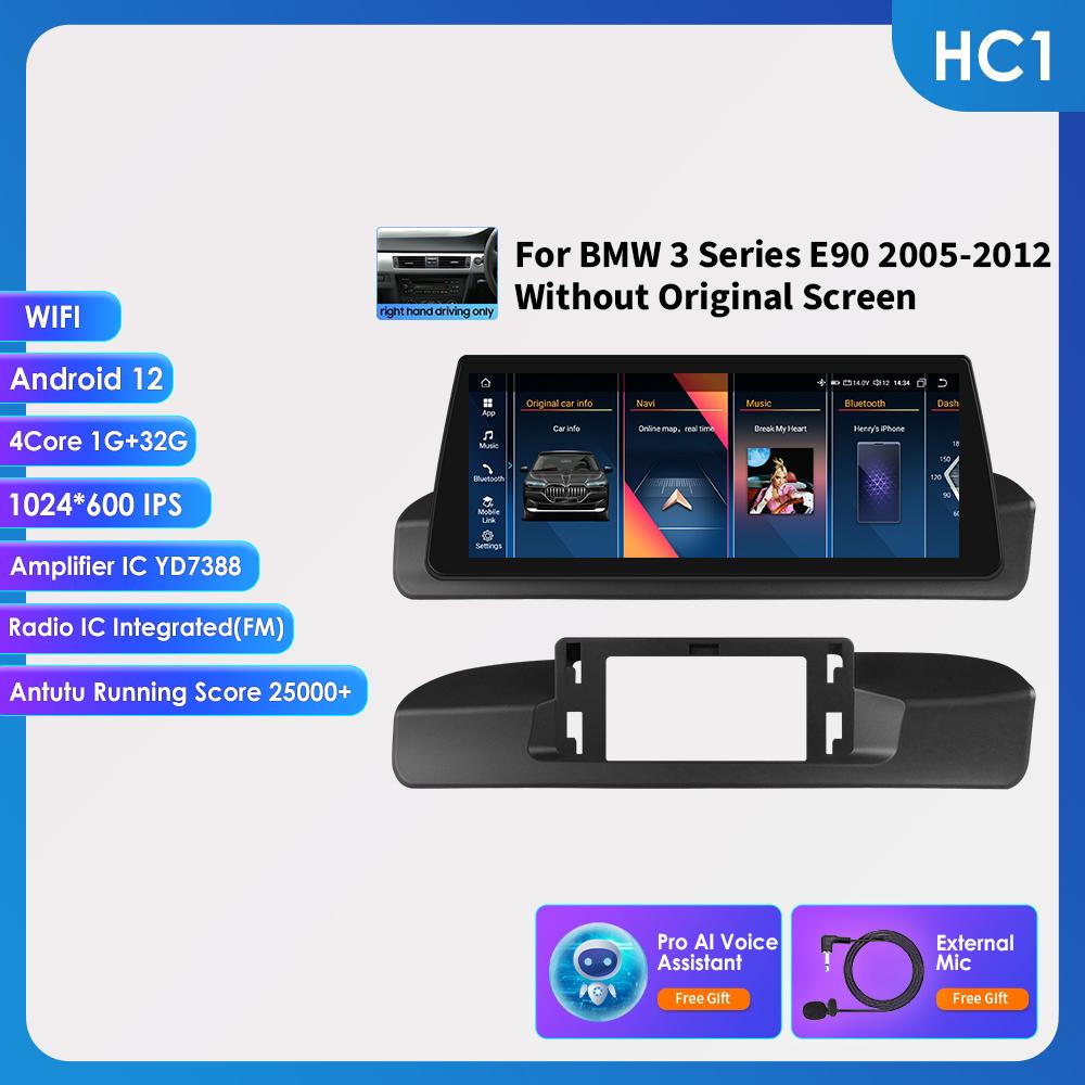 

OSSURET 10,25-дюймовая автомобильная магнитола для BMW 3 серии E90(2005-2012)Без оригинального экрана (Только правостороннее вождение) Интеллектуальный беспроводной Carplay Android Auto HC1 1G 32G AI