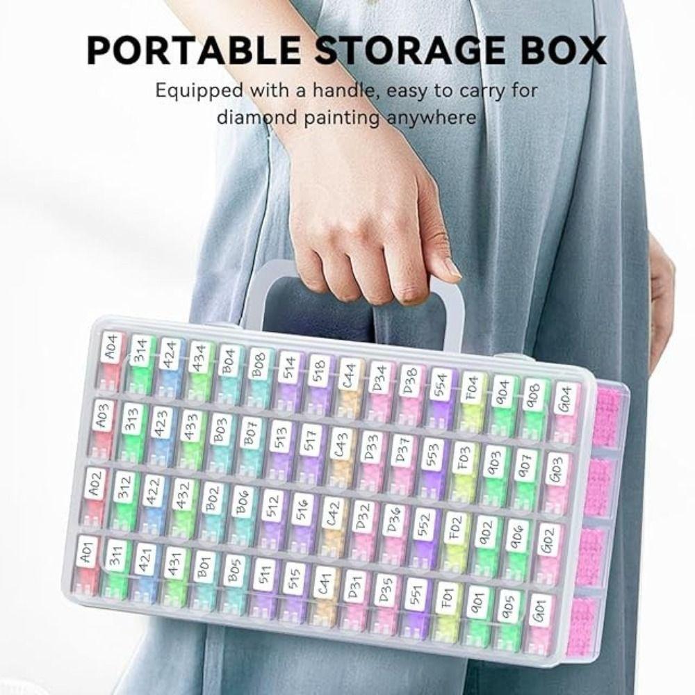 Clear Perler Beads Storage Boxes with Handle Storage Box Diamond Embroidery Accessories Drill Box